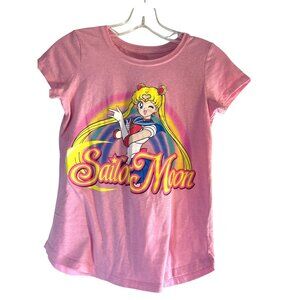 Sailor Moon Girls Tee Graphic Pink Multi Size L 10-12
